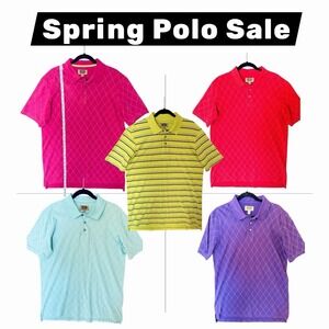 Lot: 5 Foundry Supply Co Mens (Pink Red Blue Purple Yellow) S/S Polo Golf Casual